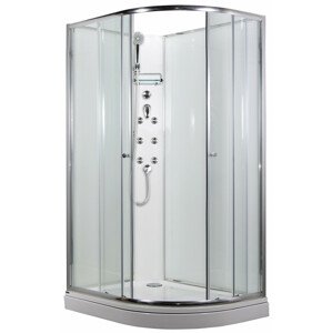SIRIUS 120 x 90 cm - Masážní sprchový box model 4 chinchilla sklo levá vanička