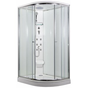 SIRIUS 120 x 90 cm - Masážní sprchový box model 5 chinchilla sklo levá vanička