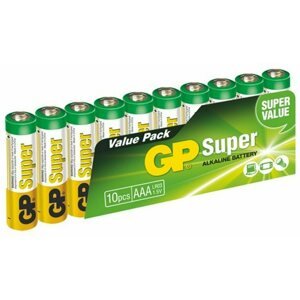 Baterie GP Super Alkaline AAA, mikrotužková (LR03), 10 ks