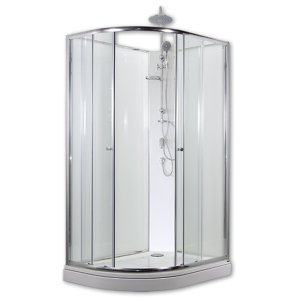 SIRIUS 120 x 90 cm - Sprchový box model 1 čiré sklo + sprchový set pravá vanička