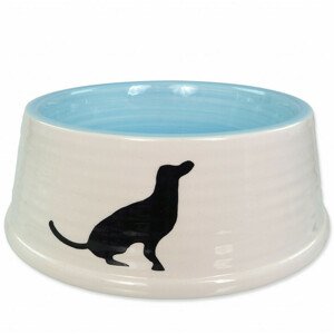 Miska DOG FANTASY keramická motiv pes bílo-modrá 21 cm