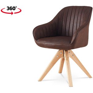 Jídelní a konferenční židle, potah hnědá látka v dekoru broušené kůže, nohy masi HC-772 BR3