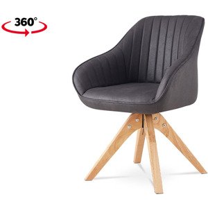 Jídelní a konferenční židle, potah šedá látka v dekoru broušené kůže, nohy masiv HC-772 GREY3