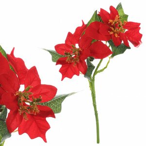 Poinsécie, vánoční růže, umělá květina , barva červená KU4301