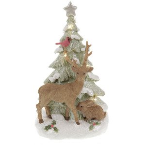 Sob a vánoční stromek, dekorace z polyresinu s LED světlem AL1366