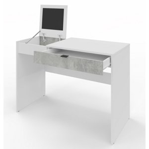 Pracovní stůl SONORA bílá/sv. beton