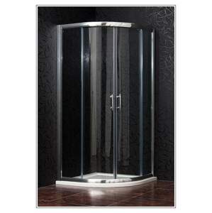 Sprchový kout čtvrtkruhový nástěnný BRILIANT 90 x 90 x 198 cm čiré sklo s vaničkou z litého mramoru POLARIS