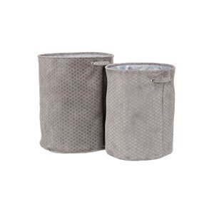 Koš na prádlo v šedivé látce, Sada 2ks, Polyester. LK9575-GREY