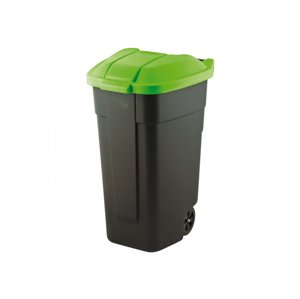 Popelnice na odpad plastová černo-zelená 110l 58x52x88cm