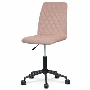 Kancelářská židle dětská, potah růžová sametová látka, výškově nastavitelná KA-T901 PINK4