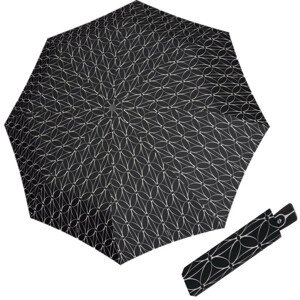 Fiber Magic Black a White Rings - dámský plně automatický deštník