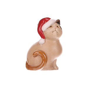 Kočička, zimní keramická dekorace na postavení. KEK9270