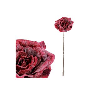 Růže v tm.fialové barvě, s glitry. NL0137-BOR
