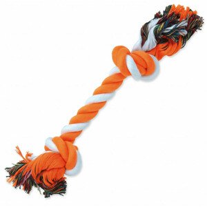 Hračka Dog Fantasy uzel bavlněný oranžovo-bílý 2 knoty 30cm