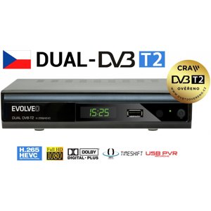 DVB-T2 přijímač Evolveo Gamma T2 DT-4060 Dual HD DVB-T2 H.265/HEVC rekordér