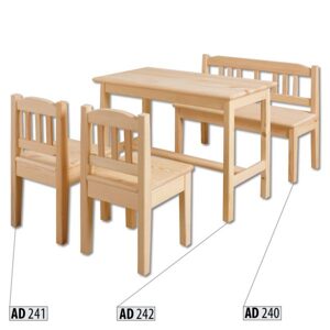 Dětský stoleček AD242, 75x48x40 , borovice (Barva dřeva: Přírodní (lakovaná))