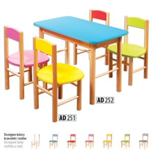 Dětský stoleček AD252, 63x48x35 , borovice (Pacyga - Barva: Červená)