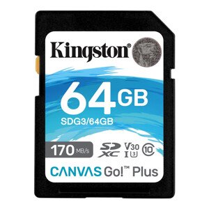 Paměťová karta Kingston SDXC U3 V30 64 GB, 170/70 MB/s, rozbaleno