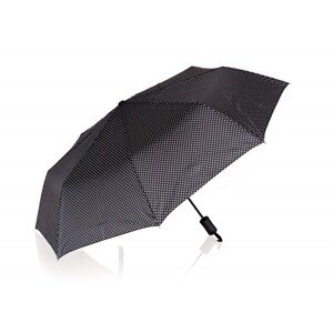 Deštník skládací 52 cm černý s puntíkem
