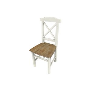 Židle z jedlového dřeva, barva bílá antik a přírodní XT062