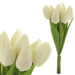 Puget tulipánů, 7 květů, barva krémová. KN6121 CRM, sada 6 ks
