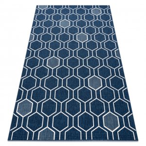 Koberec SPRING 20404994 Hexagon sisalový, smyčkový - modrý (Velikost: 120x170 cm)