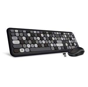 Set klávesnice + myš Connect IT FASHION combo bezdrátová černo-šedá (+1x AAA +1x AA baterie zdarma), CZ + SK layout