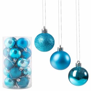 Vánoční baňky světle modré mix - 4cm, sada 20ks