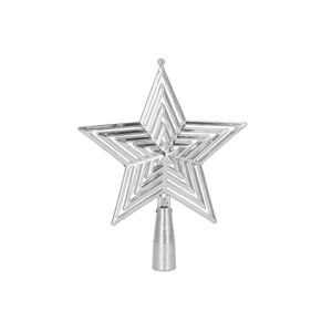 Hvězda na vánoční stromeček 18 cm stříbrná
