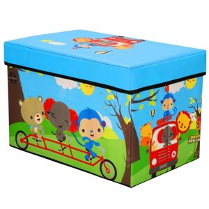 Krabice na hračky 48x29x30 cm SPRINGOS HA3047 modro-zelený vzor