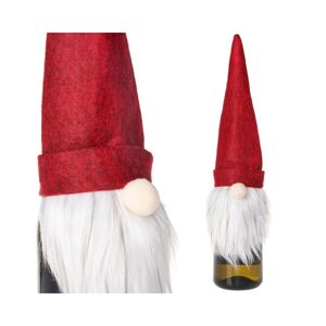 Vánoční obleček na láhev Gnom s červenou čepicí