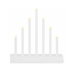 LED vánoční svícen - 7 svíček, 20cm, 3xAA, bílý