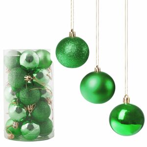 Vánoční baňky zelené mix - 4cm, sada 20ks