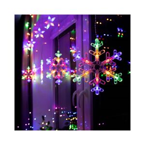 LED světelný závěs Vločky a Hvězdy - 2,7x1m, 138LED, 8 funkcí, IP44, multicolor