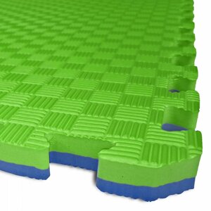 TATAMI PUZZLE podložka - Dvoubarevná - 100x100x3,0 cm (zelená/modrá)