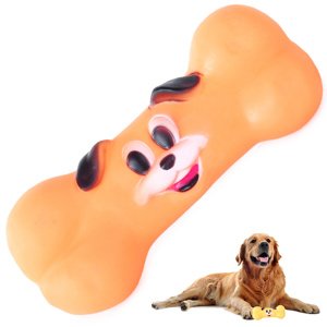 Hračka pro psa s pískacím gumovým kostěným kousátkem
