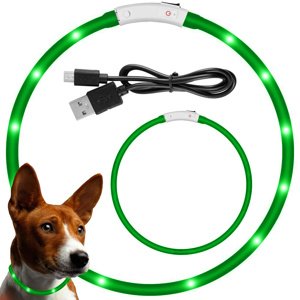 LED obojek pro psy a kočky, nastavitelný přes USB