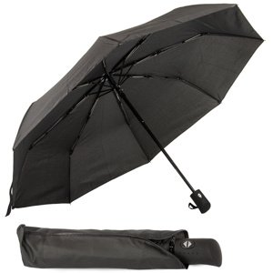 Černý unisex automatický skládací deštník