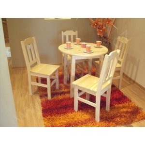 Jídelní stůl kruhový 80cm z masivu borovice (Barva dřeva: Ořech)