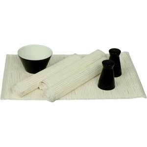 Prostírání bambusové, sada 4 ks, bílá barva, 30 x 45 cm TH-015 WH, sada 4 ks