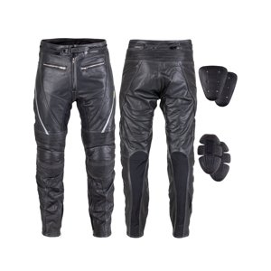 Kožené moto kalhoty W-TEC Vilglen (Velikost: S, Barva: černá)