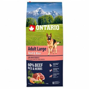 Krmivo Ontario Adult Large Beef & Rice 12kg