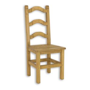Židle z borovice KT705, šířka: š46, výška: š105, hloubka: g50 (Barva dřeva: Bílý antický vosk)