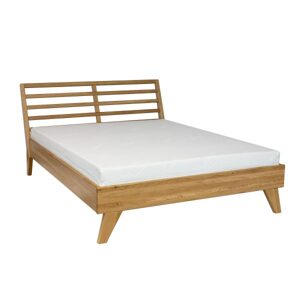 Dubová postel LK301, délka: d200, šířka: s120 (Barva dřeva: Bělená)