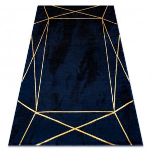Koberec EMERALD výhradní 1022 glamour, stylový geometrický tmavě modrý / zlato (Velikost: 240x330 cm)