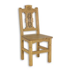 Borovicová židle KT711, šířka: š46, výška: š100, hloubka: g51, sada 5 ks (Barva dřeva: Bílý antický vosk)
