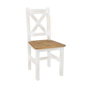 Borová židle KT716, šířka: š46, výška: 96, hloubka: g51, sada 5 ks (Barva dřeva: Bílý vosk)