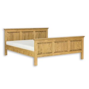 Borovicová postel LK701, délka: d200, šířka: s140, sada 5 ks (Barva dřeva: Bílý antický vosk)