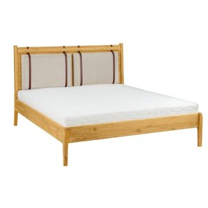 Borovicová postel LK706, délka: d200, šířka: s160, sada 5 ks (Barva dřeva: Bílý vosk)