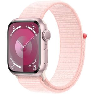 Hodinky Apple Watch Series 9 GPS + Cellular, 41mm Pink Aluminium Case with Light Pink Sport Loop